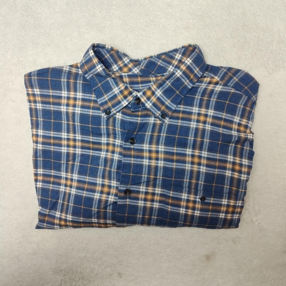 Johnnie-O Shirt Mens XL Blue Plaid‎ Button Up Long Sleeve Ferguson SurfFlannel